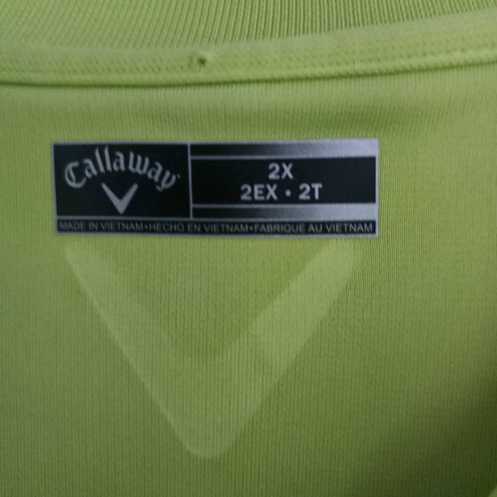 Callaway Men's Polo Lime Green Golf Shirt (2X) - Picture 6 of 8